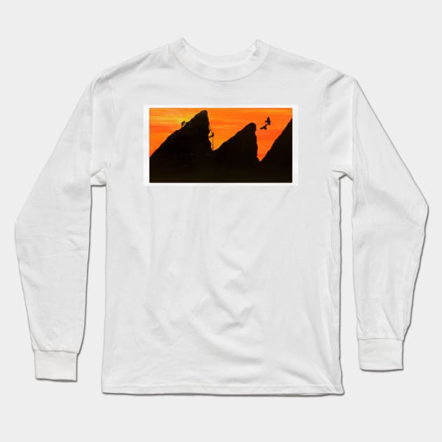 Painting of Climbers Long Sleeve T-Shirt by marisaj4488